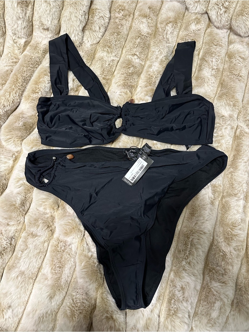 Black high waisted swimsuits NWT, 18